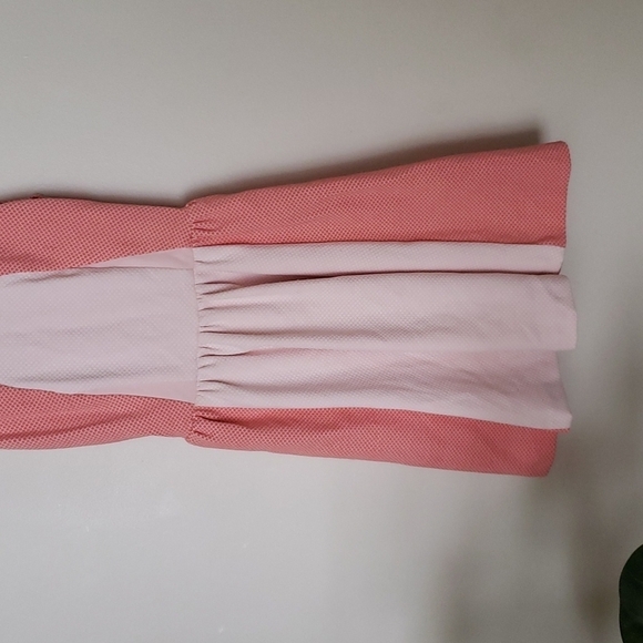 Lapina David Helwani two tone peach pink keyhole back skater dress, women's XS - Picture 3 of 9